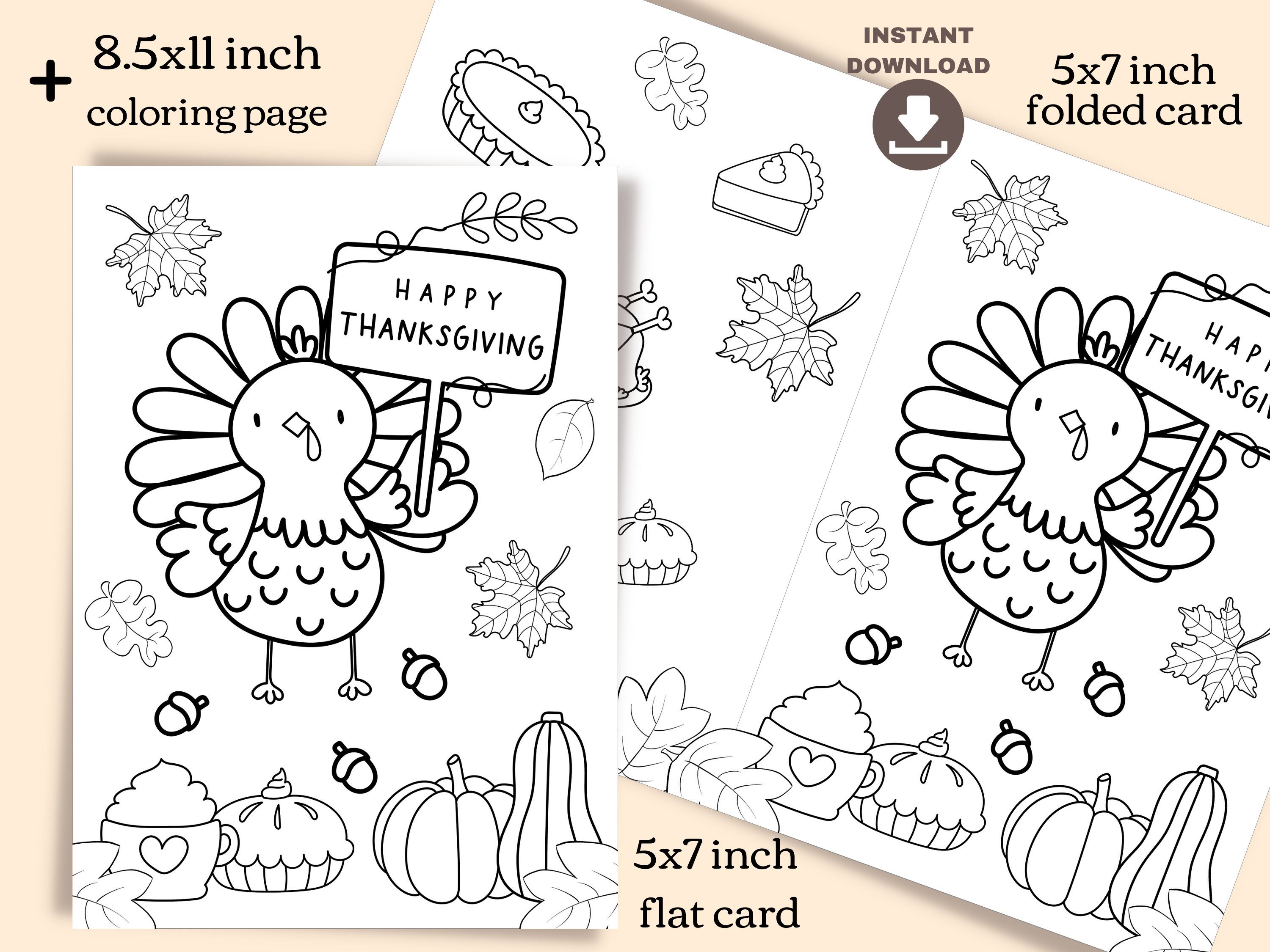 turkey coloring card | printable thanksgiving diy activity