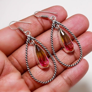 Faceted Ametrine Sterling Silver Earrings: Handmade Gemstone Jewelry