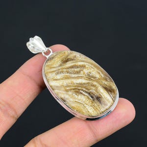 Yellow Rhodochrosite Pendant: Handmade 925 Sterling Silver Gemstone Jewelry