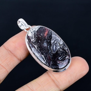 Crazy Lace Agate Pendant 925 Sterling Silver Pendant Oval Shape Pendant Handmade Silver Jewelry Top Quality Gemstone Pendant Gift For Sister