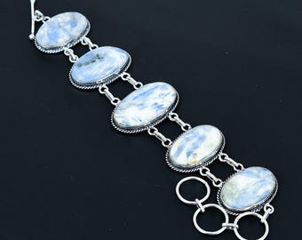 Handgefertigtes Armband aus blauem Kyanit: 925 Sterling Silber Schmuck