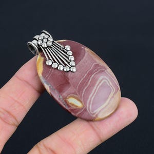 Red Brecciated Jasper 925 Sterling Silver Pendant - Handmade Antique Jewelry