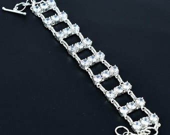 ハンドメイド925スターリングシルバーキュービックジルコンバングル