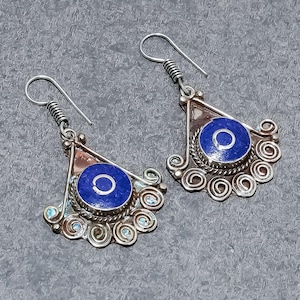Exquisite Lapis Lazuli Earrings, Gemstone Earrings, Blue Drop & Dangle Earrings, 925 Sterling Silver Jewelry, Wedding Gift, Earrings For Her
