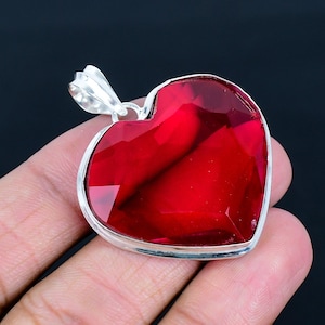 Heart Pink Tourmaline Pendant: Handmade Sterling Silver Jewelry