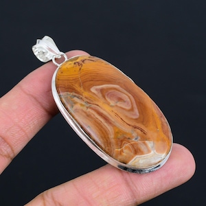 Handmade Mookaite Pendant: 925 Sterling Silver Gemstone Jewelry