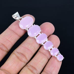 Faceted Rose Quartz Solitaire Pendant: 925 Sterling Silver, Handmade