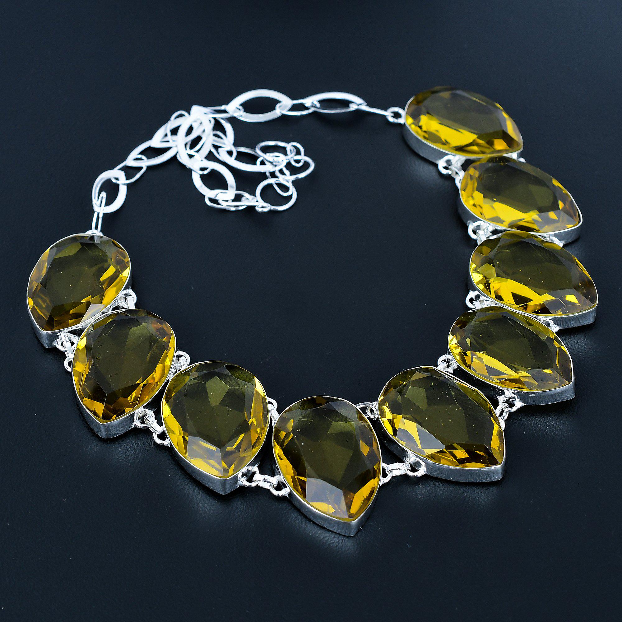 Pendentif citrine poire fait main, plaqué argent 925, style vintage - Canada