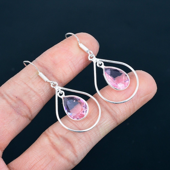 Boucle d'oreille en pierre de lune, argent sterling 925, bijoux faits