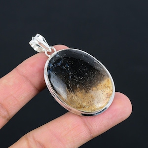 Petrified Wood Palm Pendant 925 Sterling Silver Pendant Very Pretty Natural Gemstone Pendant Handmade Jewelry Dainty Jewelry Engagement Gift