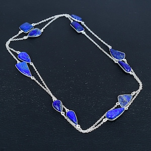 Lapis lazuli Necklace 925 Sterling Silver Jewelry High Quality Gemstone Necklace Very Pretty Handmade Chain Necklace Beautiful Gift For Love