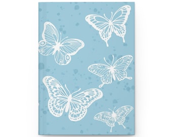 Butterflies on Light Blue Hardcover Journal | Notebook, Butterfly Design