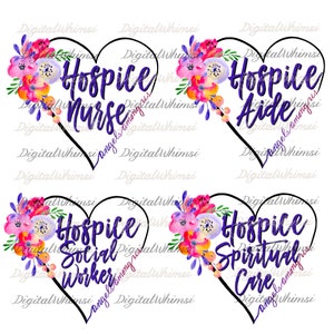 Hospiz Kollektion, Hospiz Krankenschwester, Hospizhelfer, Hospiz Sozialarbeiter und Hospiz spirituelle Betreuung Hell Floral PNG Digitale Downloads