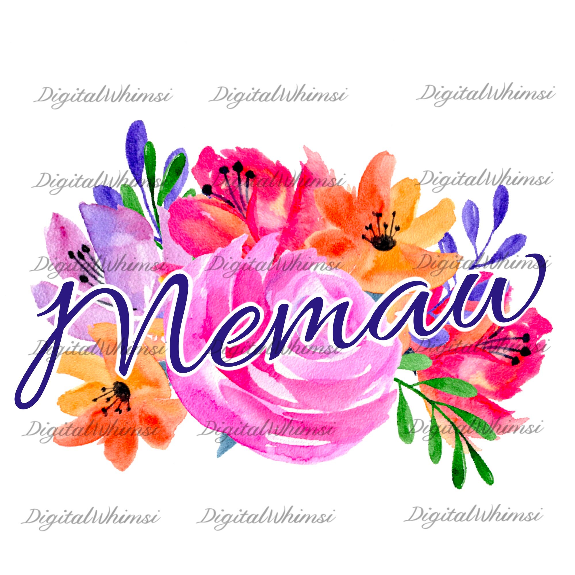 Memaw PNG Floral Memaw PNG Memaw Sublimation Digital Etsy