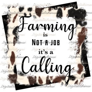 Farming is een calling cow print, animal print, digitale download PNG-bestand voor sublimatie