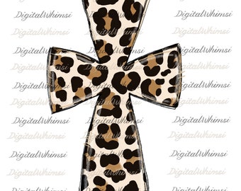 Leopard Cross PNG, Leopard Cross Digital Download for Sublimation