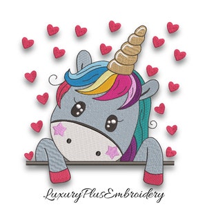 Cute unicorn embroidery machine designs pes kids instant digital download pattern