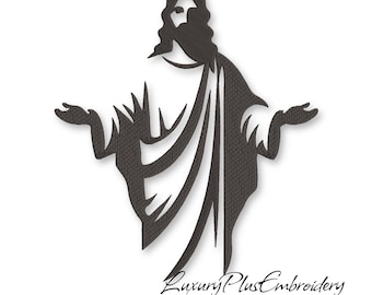 Jesus silhouette embroidery machine digital file Easter design instant download pes