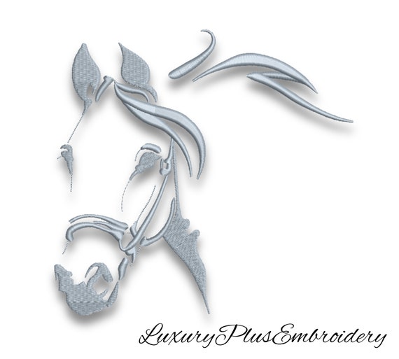 Horse Head Embroidery Designs Machine Pattern Instant Digital