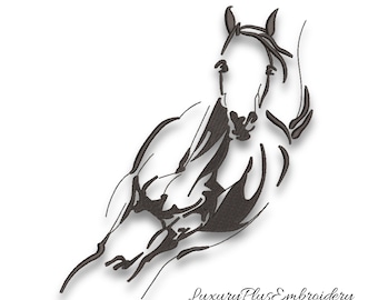 Horse galloping machine embroidery design animal pattern instant pes file digital download