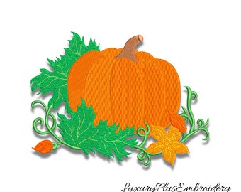 Pumpkin embroidery machine design fall season design Thanksgiving digital pattern instant pes file download