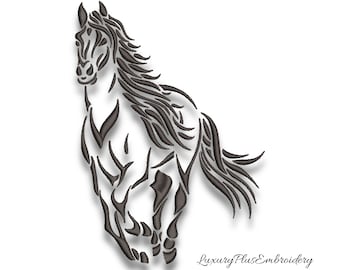 Horse embroidery design galloping horse pattern instant digital file download pes