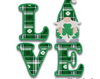 St Patrick's day love clover embroidery machine designs lucky shamrock applique pattern