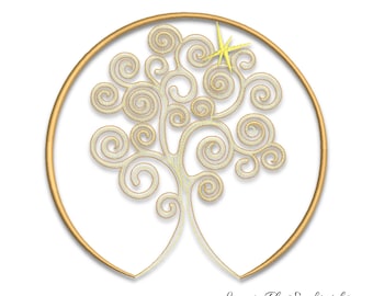Tree of life machine embroidery design nature embroidery pattern pes file instant digital download