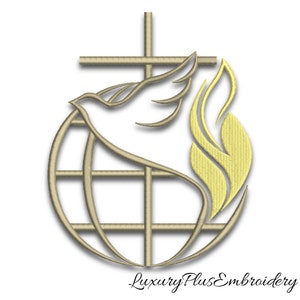 Machine Embroidery Design Dove Cross Christian pes designs machine digital instant download pattern