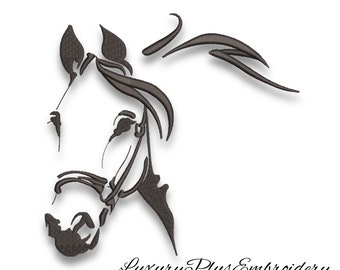 Horse head embroidery designs machine pattern instant digital download