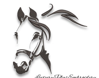 Disegni da ricamo a testa di cavallo, modello per macchina, download digitale istantaneo