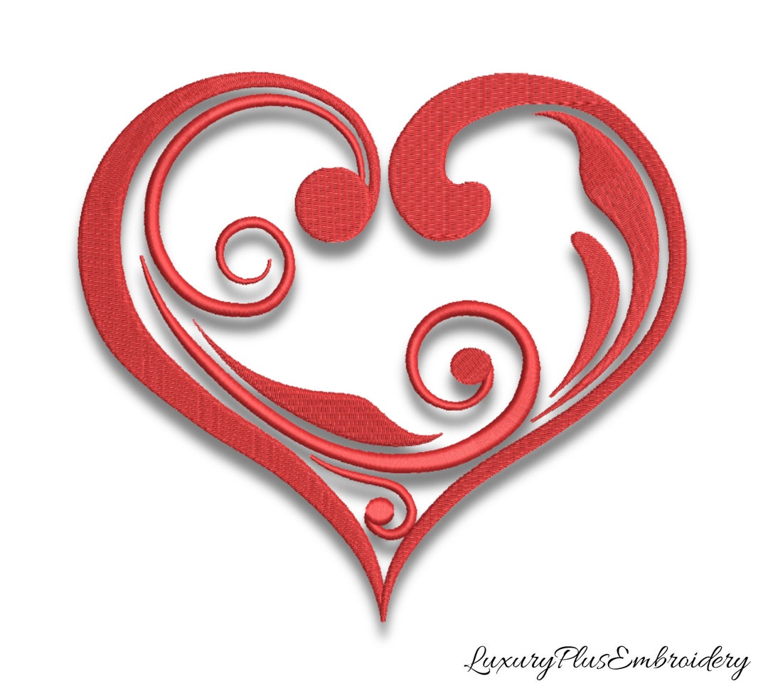 Heart Embroidery Machine Design Love Valentine's Day Pattern - Etsy