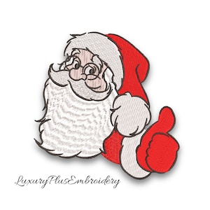 Santa Claus embroidery machine design thumbs up Santa Christmas pattern pes digital file instant download