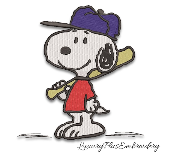 Snoopy Baseball Embroidery Machine Design Peanuts Pattern Etsy