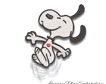 Disegno per ricamo a macchina di Snoopy per maschera da scaricare digitalmente all'istante