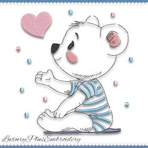 Teddy bear embroidery machine designs pes instant download