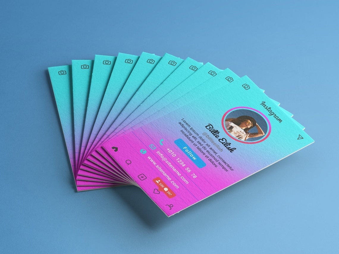 DIY Instagram Profile Business Cards Canva Template Business Etsy