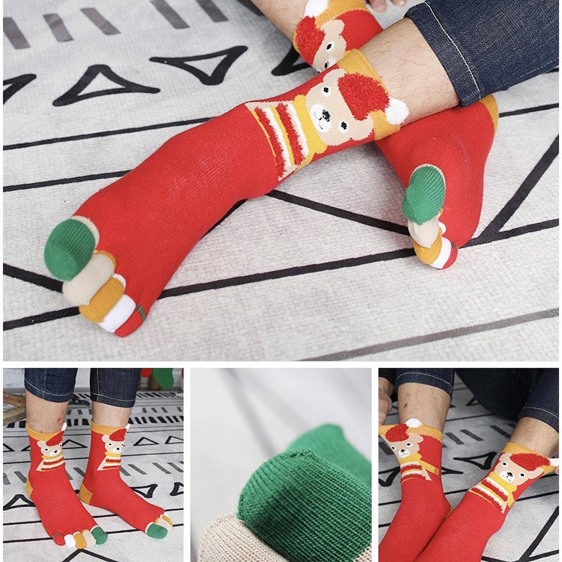 Christmas Socks Soft Five Finger Socks Women 5-toe Socks Gift - Etsy