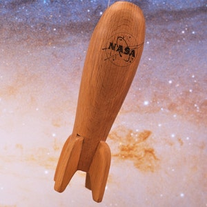 Wooden Toy Rocket Ship, Space Toys, , Wooden Waldorf Toy, Solar System Toy, Eco Friendly Gift, Space Decor,