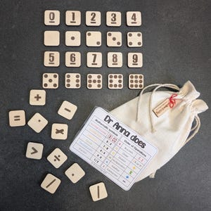 Math tile counter set: KS1 BODMAS order of operations learning tool for Montessori, primary schools or as a home SEN support resource