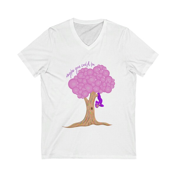 Bella+ Canvas Purple Monkey in a Bubblegum Tree Adult T-Shirt, Graphic Tshirt, Fisher-Price Baby Mat, Matching Tshirt, Mommy and Me Tshirt