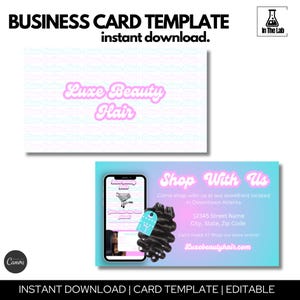Hair Business Card Template | Editable Business Card Template
