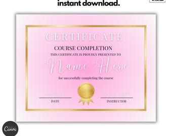 Elegante Vorlage für das Abschlusszertifikat (editierbares PDF)