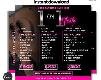 Beauty-Klasse Flyer Vorlage: One-on-One & Gruppentraining (Digitaler Download)