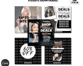 Black Friday Flyer Bündel | Bearbeitbare Canva-Vorlage (Digitaler Download)