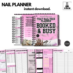 Nail Tech Planner: Booked & Busy, Client Management (PDF Planner)