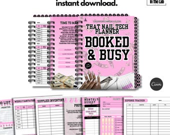 Nail Tech Planner: Gebucht & Beschäftigt, Kundenmanagment (PDF Planer)