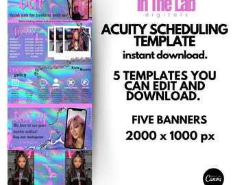 Y2K Acuity Scheduling Template: 5 Beauty Banners (Digitaler Download)