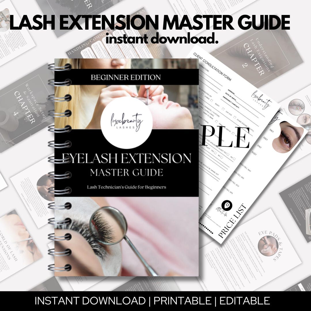 Eyelash Extension Master Guide (BEGINNER) | Lash Training Guide - Etsy