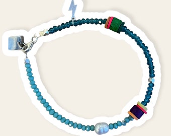 Summer bracelet for Women, Crystal Beads, colorful ceramic beads, 925 silver beads and charms, freshwater pearls.